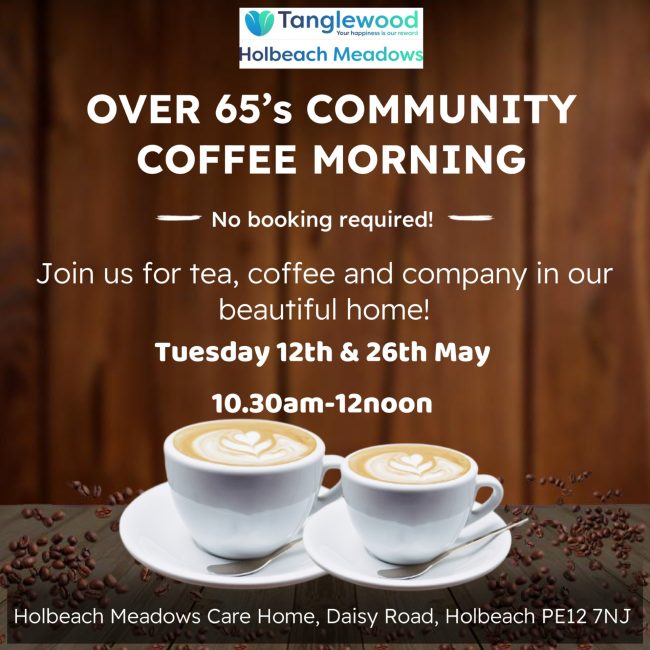 Join us for our Over 65s Community Coffee Morning in Holbeach, Lincolnshire